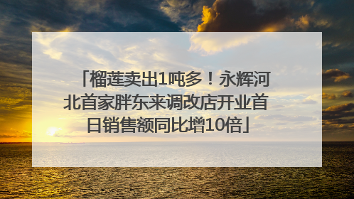 榴莲卖出1吨多！永辉河北首家胖东来调改店开业首日销售额同比增10倍